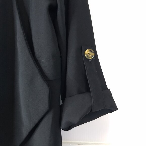 Tobi Black Lightweight Waterfall Open Front Jacket Size Small Oversized Blazer - Picture 4 of 13